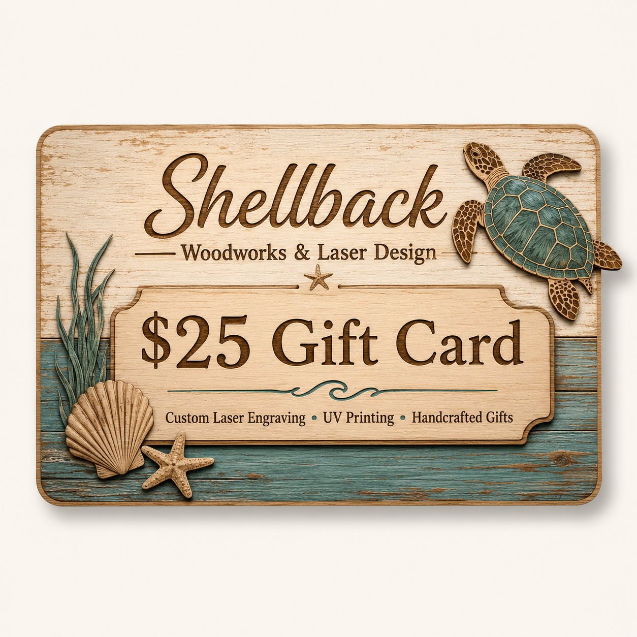 $25 Shellback Woodworks Gift Card