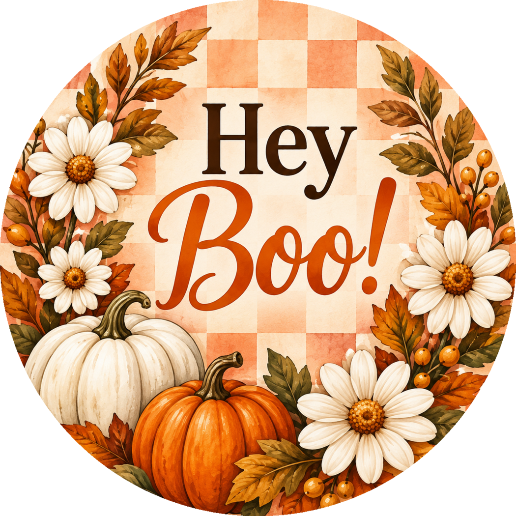Friendly Ghost – Hey Boo! Ornament & Decoration — back print design