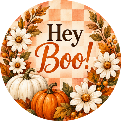Friendly Ghost – Hey Boo! Ornament & Decoration — back print design