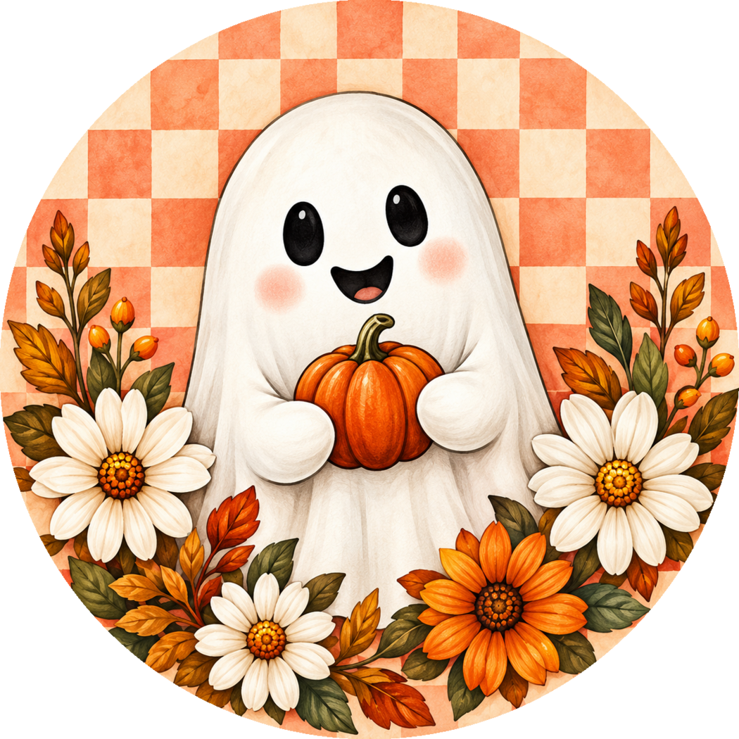 Friendly Ghost – Hey Boo! Ornament & Decoration — front print design