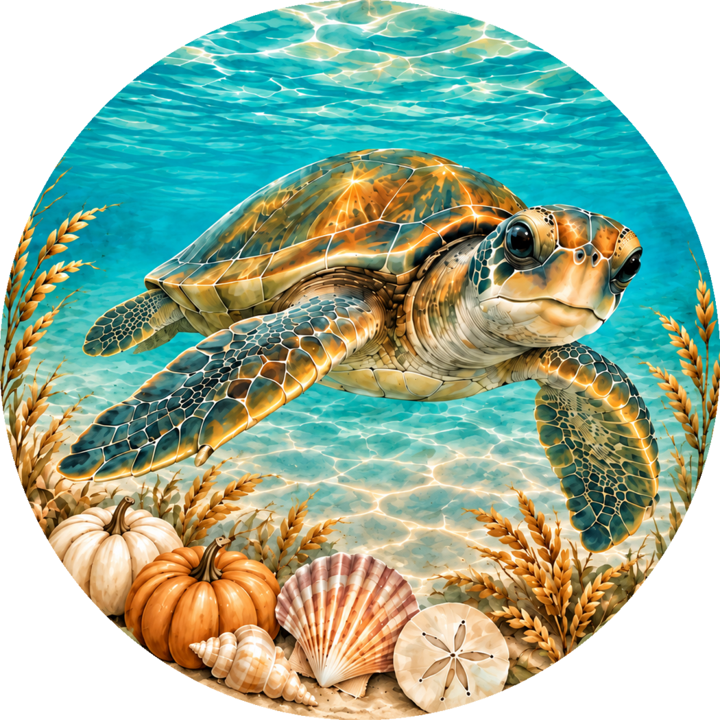 Sea Turtle – Grateful for the Little Things Ornament & Decoration — front print design
