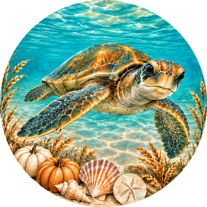 Sea Turtle – Grateful for the Little Things Ornament & Decoration — front print design