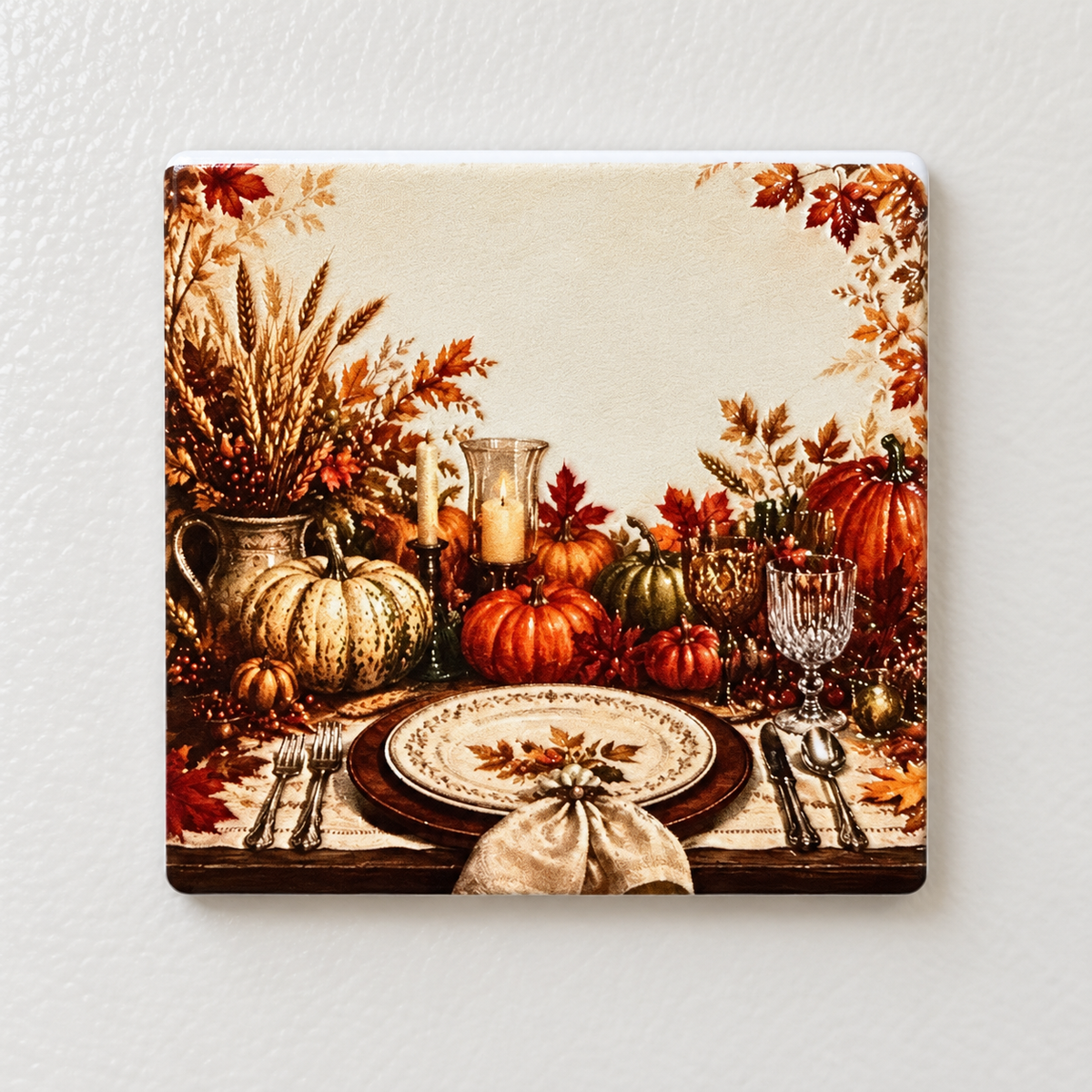 Autumn Harvest Table — Premium Ceramic Magnet — full product photograph
