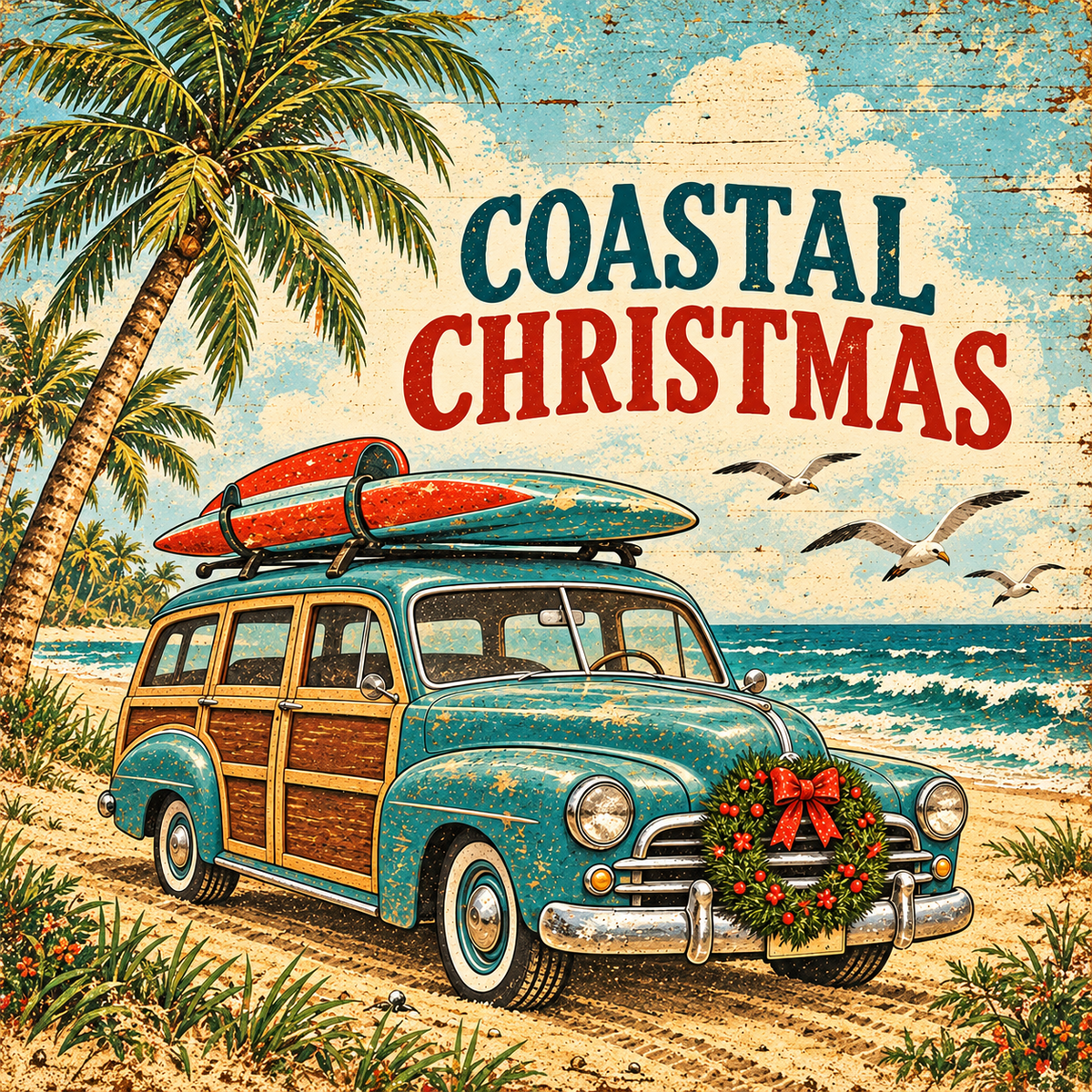 Coastal Christmas — actual square print artwork