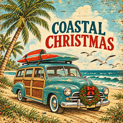 Coastal Christmas — actual square print artwork