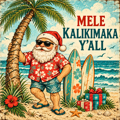 Mele Kalikimaka Y’all — actual square print artwork