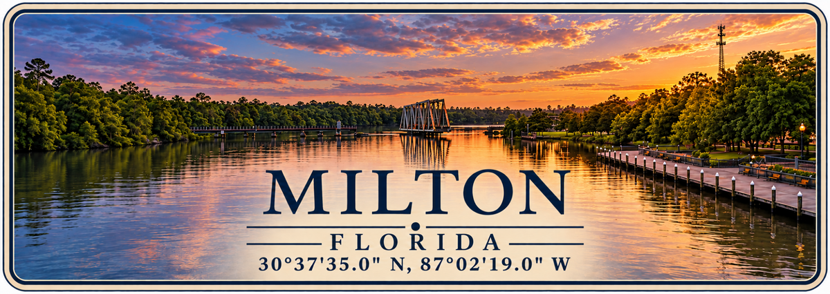 Milton Florida Open Railroad Bridge design artwork