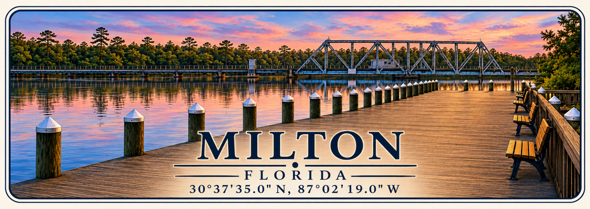 Milton Florida Closed Railroad Bridge design artwork