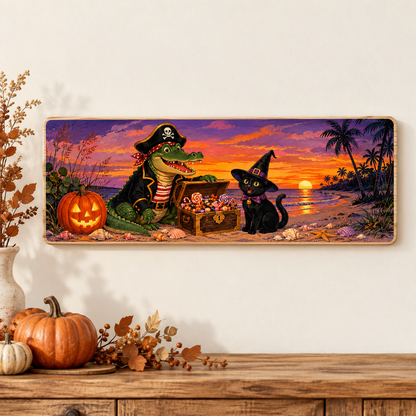 Pirate Gator & Black Cat Halloween board styled product photo