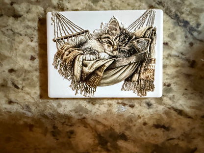 Kittens in a Hammock — Premium Ceramic Magnet