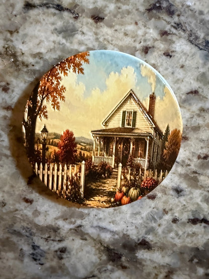 Autumn Cottage — Premium Ceramic Magnet