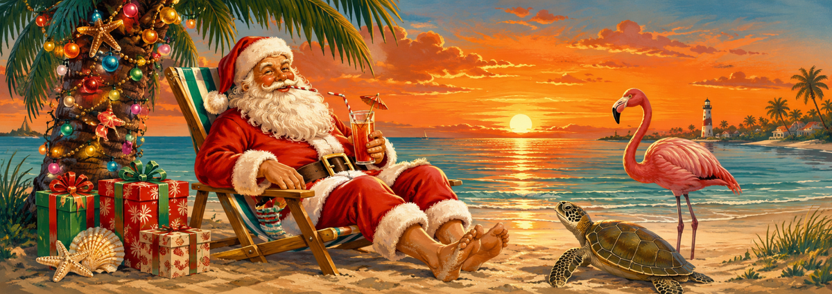 Santa’s Gulf Sunset — full panoramic print artwork