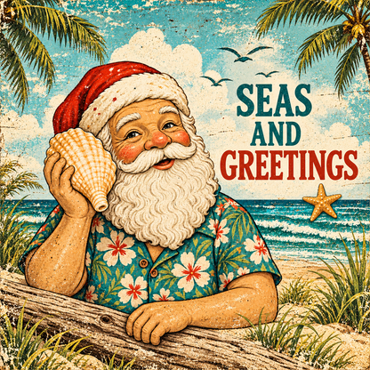 Seas and Greetings — actual square print artwork