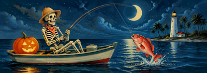 Skeleton Fisherman board front print artwork