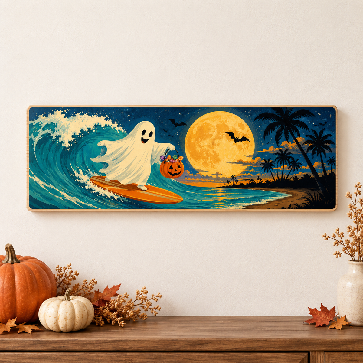 Surfing Ghost Halloween board styled product photo