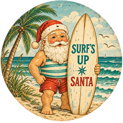 Surf’s Up Santa — design option for your gift box